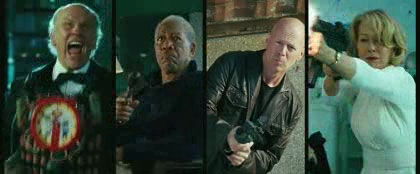 John Malkovich, Morgan Freeman, Bruce Willis, Helen Mirren in RED